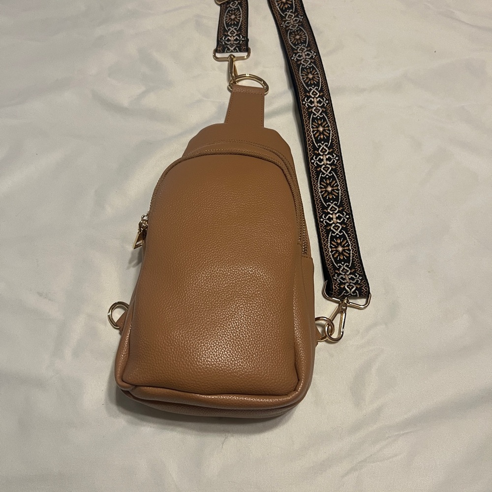Tan Leather Crossbody Bag NewW/OTags